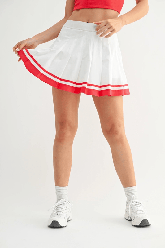 Court to Cafe: Stripe Pleated Tennis Skirt